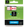 Dymo 45012 / S0720520 D1-Band 12mm rot auf Transparent