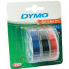 S0847750 DYMO 9mm PRAEGEBAND (3) COLOR rot-blau-schwarz 3m