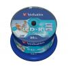 VERBATIM CDR80 700MB 52x IW (50) SP 43438 Spindel inkjet printable