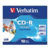 VERBATIM CDR80 700MB 52x IW (10) JC 43325 Jewel Case inkjet printable