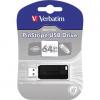 VERBATIM PINSTRIPE USB STICK 64GB 49065 12MB/s USB 2.0 schwarz